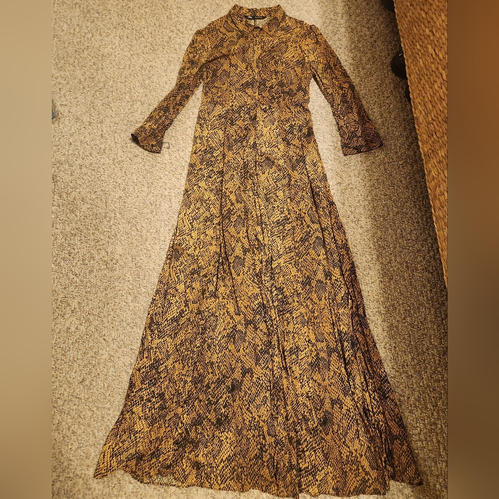 Zara Snakeskin Print Maxi Dress C3